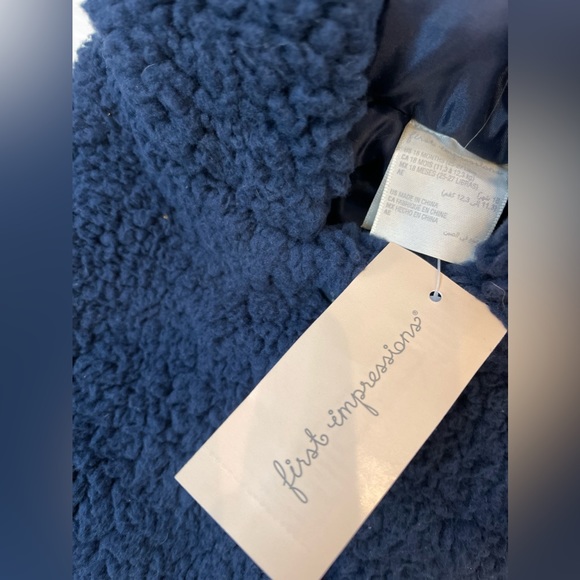 First Impressions Baby Hooded Sherpa Jacket - Picture 2 of 2